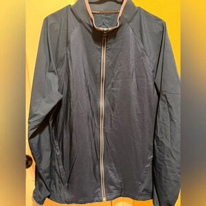 Under Armour Navy Gray Golf Jacket Men’s Black Storm Zipper Sz L